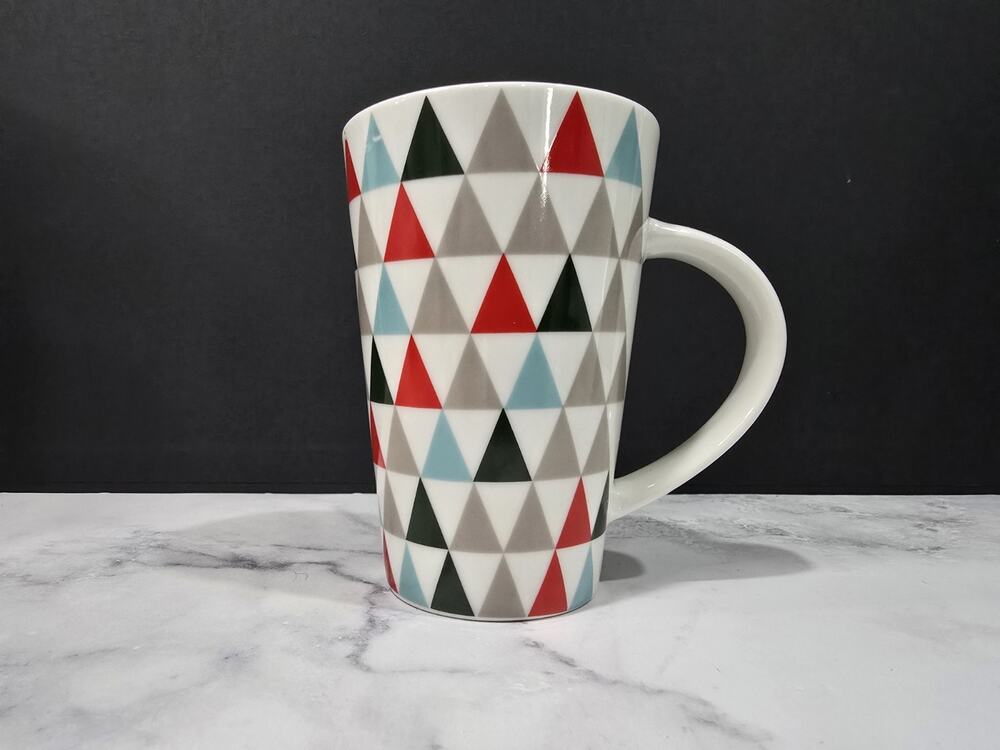 Starbucks 12 Oz MCM Holiday Christmas Tree Triangle Coffee Tea Cup Mug 2017